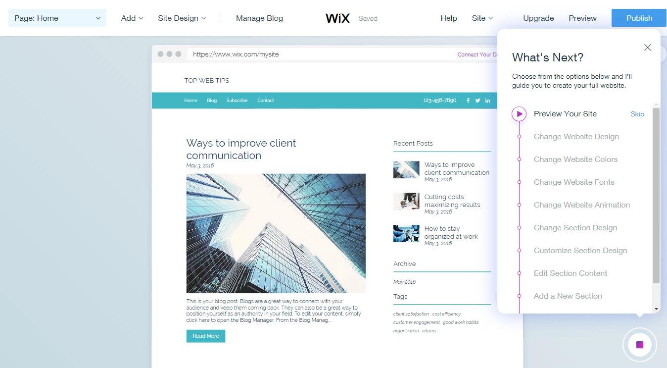 Wix：Wix 是一个拖放网站建设平台，非常适合初学者。它提供了广泛的模板和设计元素，让您轻松创建专业外观的网站。 (wixwix官网)